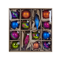 Colourful Glitter Baubles Set