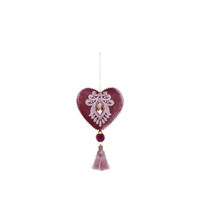 Pink Velvet Heart Bauble
