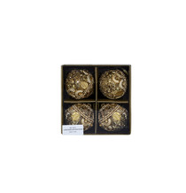 Set of Four Gold Embellished Baubles