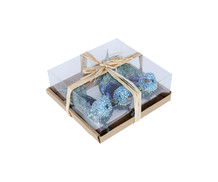 Set of Three Blue Sparkle Bird Decorations