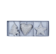 Set of Three White Pearl Baubles