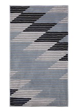 Blue and Grey Geometric Rug