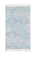 Blue Patterned Fring Rug