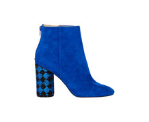 Blue Suede Heeled Boots