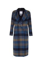 Checked Double Breasted Coat