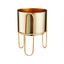 Gold Ribbed Plant Pot