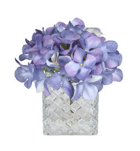 Faux Flowers in Glass Vase