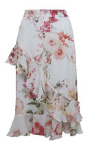 Floral Frill Midi Skirt