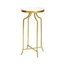 Gold Side Table Marble Top