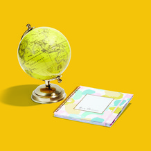 Pastel Zest Globe And Notebook