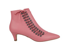 Pink Kitten Heel Boots