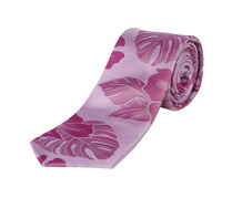 Pink Leaf Print Tie