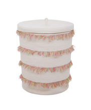 Pink Tassle Washing Basket