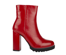 Red Patent Heeled Boots
