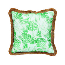 Green Tropical Leaf Cushion