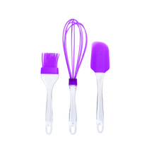 Purple Rubber Clear Plastic Baking Set