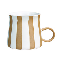White Beige Stripy Mug