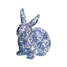 White Blue Patterned Rabbit