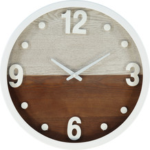 White & Brown Wooden Face Clock