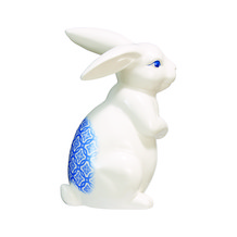 White Ceramic Rabbit Blue