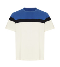 Blue and Black Stripe Cream Tee
