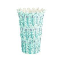 Peacock Feather Ceramic Vase