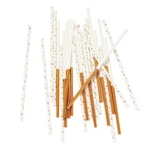White and Copper Paper Straws
