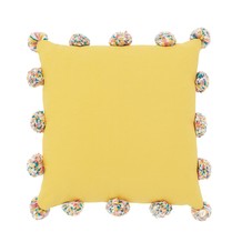 Yellow Pom Pom Cushion