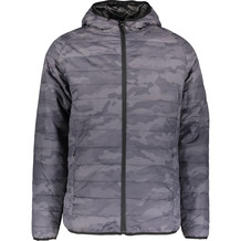 Grey Camouflage Hooded Padded Jacket