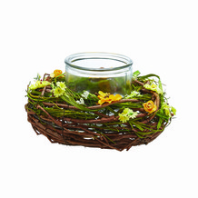 twignestwithflowerstealightholderincenter