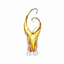 tallyellowglasscurledornament