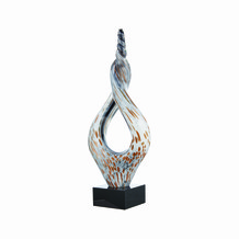 greyglittertwistedglassornamentonblackblock