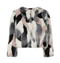 Patterned Faux Fur Jacket