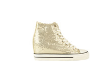 Gold sequins trainers