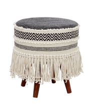 Black And White Fabric Stool