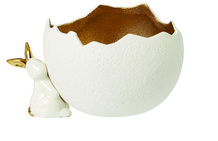 Eierbecher, Weiß-Gold