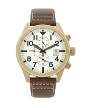Brown Leather Chronograph Watch