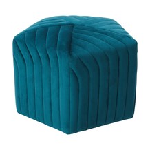 Blue Velvet Ottoman