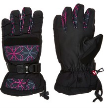 Black and Pink Padded Gloves
