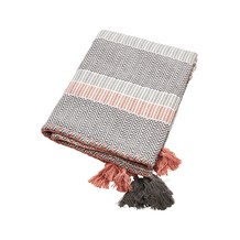 Pink And Grey Zig Zag Pattern Throw