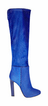 Blue Knee Length Boots