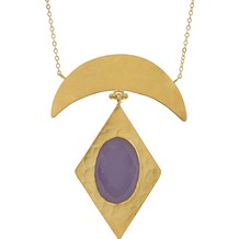 Halskette, lila Stein