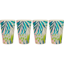 4 Pack Patterned Bamboo Cups