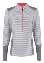 Grey Striped Half Zip Fleece