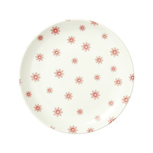 Red Snowflake White Plate