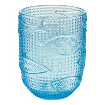 Blue Fish Patterned Glass
