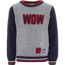 Navy & White Knitted Jumper