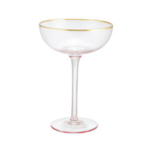 Pink Gold Rimmed Cocktail Glass