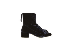 Blue velvet boots