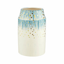 Blue White Vase Gold Spots